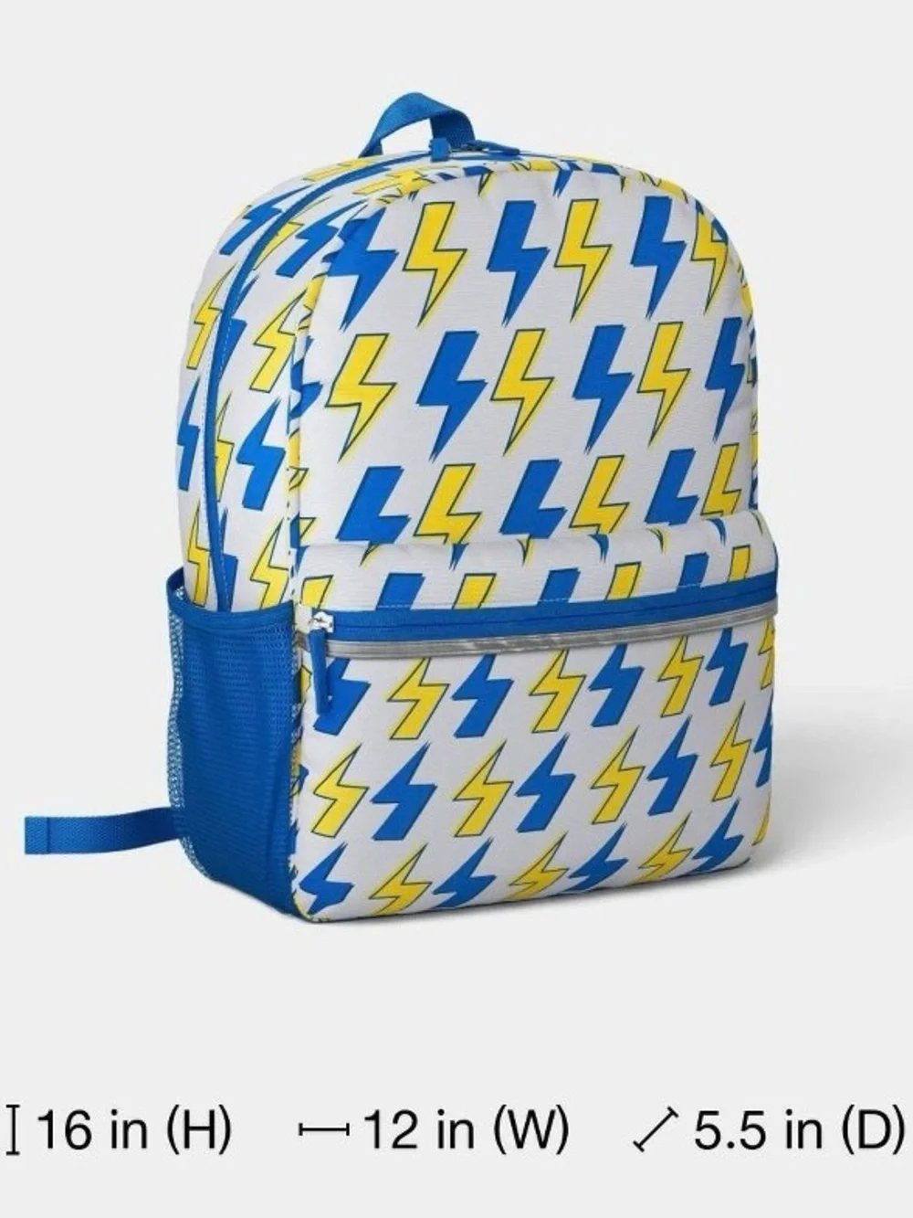 Kids Men’s Women’s Blue & Yellow White Lightning Bolt Backpack Water Bottle Sets